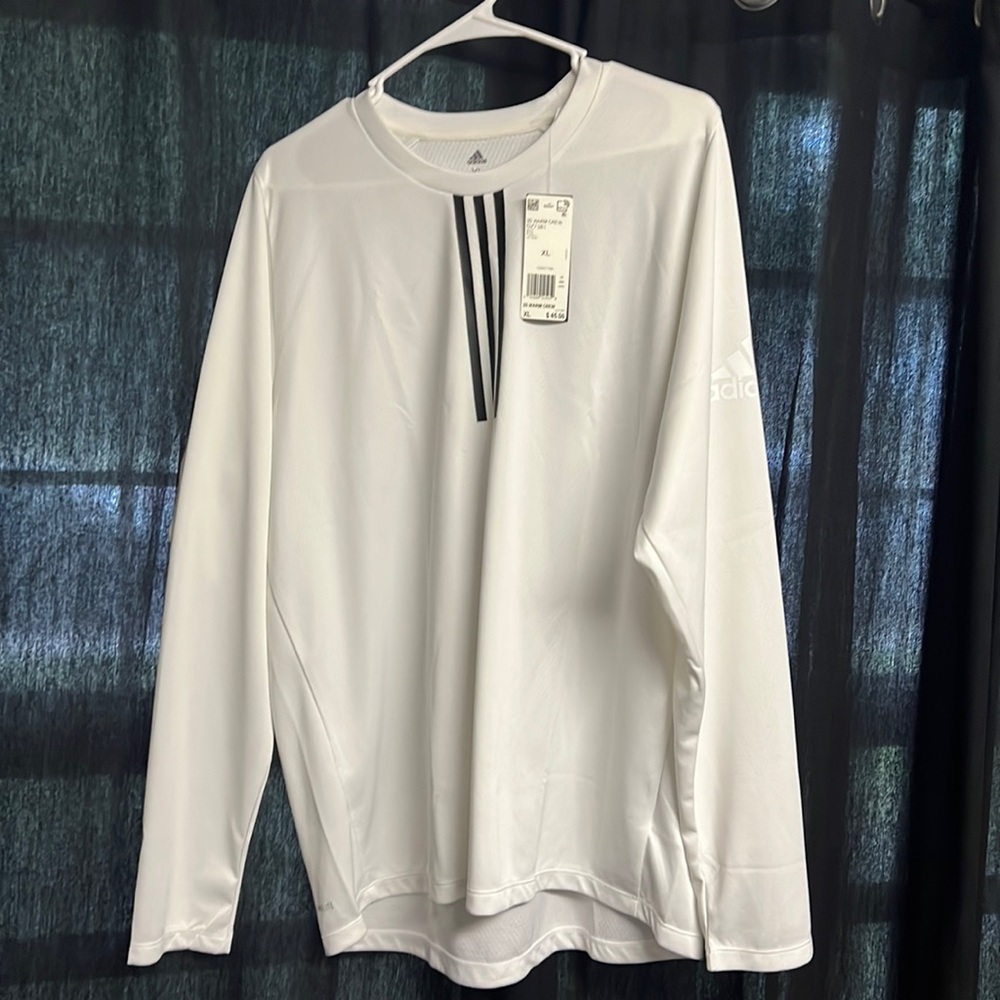 White Adidas Warm Crew